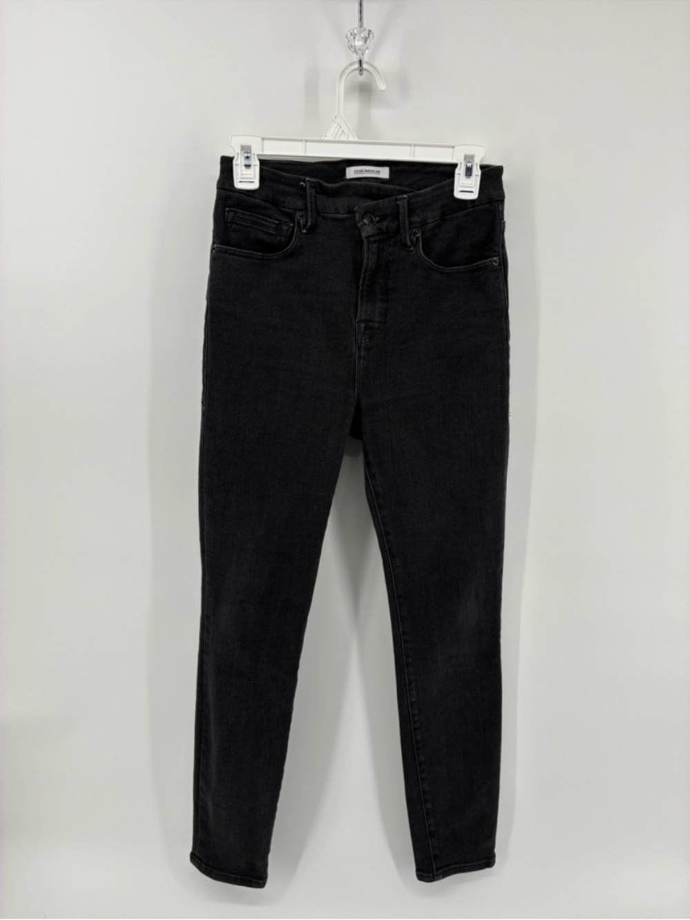 Good American Criss Cross Waist Women's Black Skinny Jeans